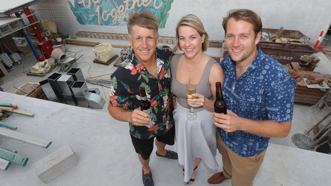 Building dreams: Wayne Hubbard, Chloe Hubbard and Jeremy Davidson at The Collective. Picture Mike Batterham