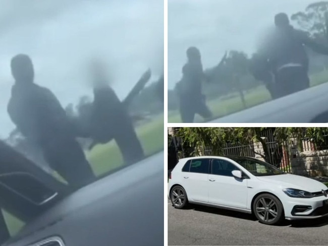 Schoolboys in the Western Sydney suburb of Doonside have been threatened with machetes by young men in a stolen car.