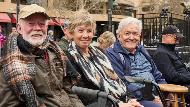 At Parliament House in North Terrace, people witnessed the proclamation of King Charles III. Picture: Matt Loxton