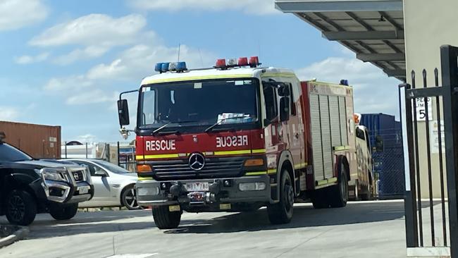 Fire Rescue Victoria crews were on scene at the Dandenong South business on Monday. Picture: Brooke Grebert-Craig