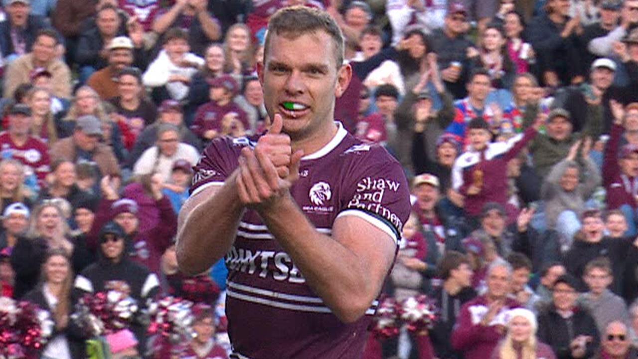 NRL LIVE: Sea Eagles soaring against stunned Knights amid insane try