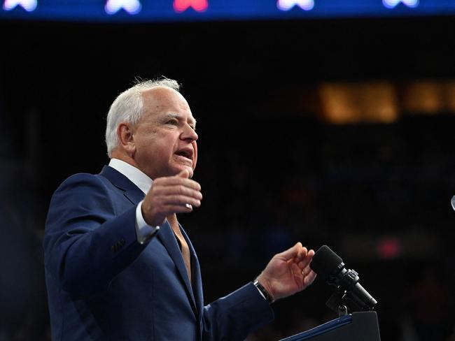 Minnesota Governor and 2024 Democratic vice presidential candidate Tim Walz speaks at the rally in Glendale, Arizona. Picture: Robyn Beck / AFP