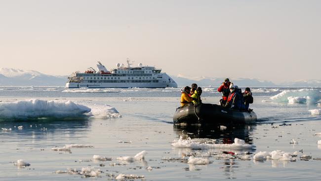 The less active able to sightsee by Zodiac and take part in beach walks and citizen science rather than do more vigorous, longer hikes. Picture: Jason Charles Hill/Supplied.