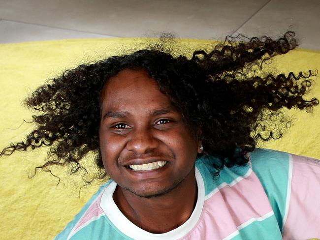 Indigenous artist and Young Australian of the Year Danzal Baker aka Baker Boy pictured at Universal HQ in East Sydney ahead of his national tour. Picture: Toby Zerna