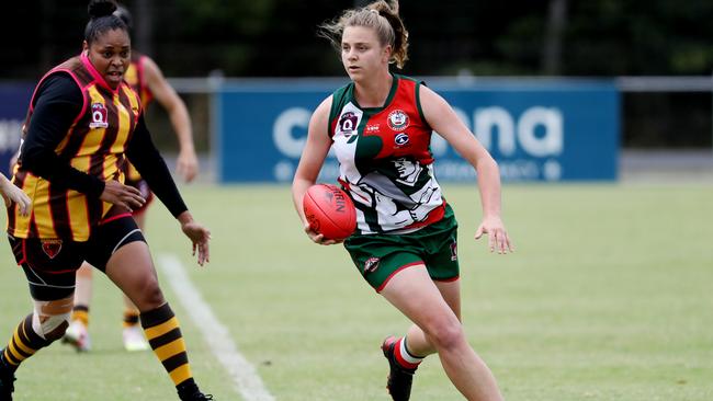 2020 AFL Cairns Women's Manunda Hawks and South Cairns Cutters at Watsons Oval. Cutters' Sarah Belton. PICTURE: STEWART McLEAN