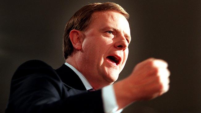 Then-treasurer Peter Costello delivering speech to National Press Club in Canberra 10 May 2000.