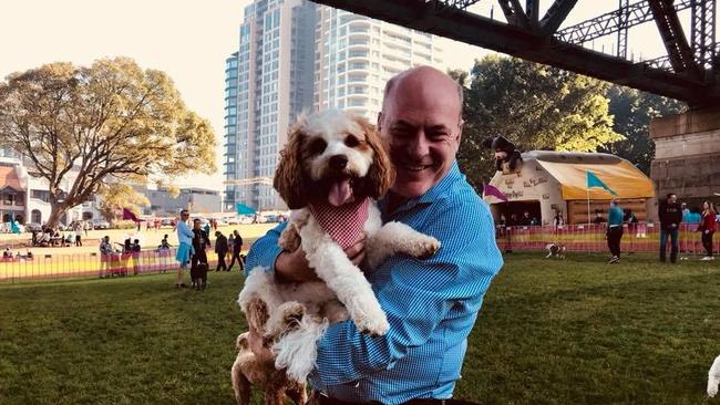 Trent Zimmerman and his dog Simba.