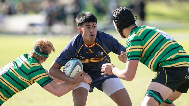 Action from the Gordon v ACT match. ACT player Oliver Henderson