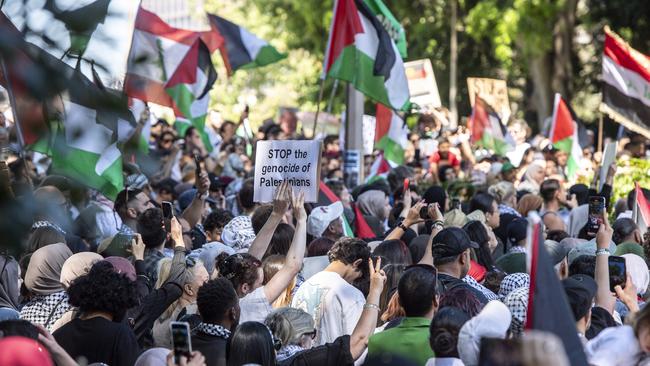 A man has been charged following a Pro-Palestine rally. Picture: NCA NewsWIRE / Monique Harmer