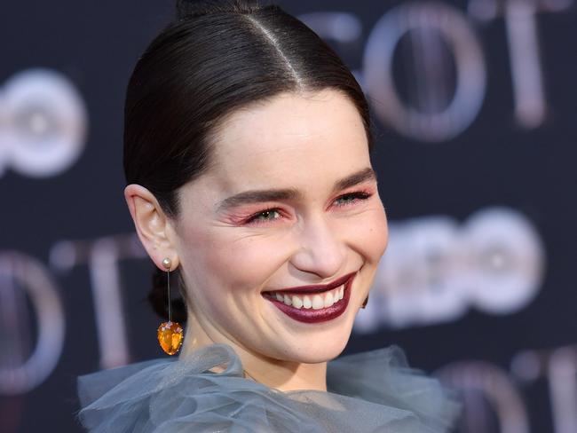 British actress Emilia Clarke arrives for the "Game of Thrones" eighth and final season premiere at Radio City Music Hall on April 3, 2019 in New York city. (Photo by Angela Weiss / AFP)