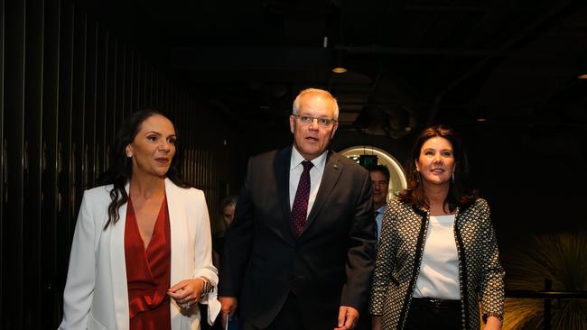 Prime Minister Scott Morrison at the launch of Google's Digital Future Initiative. Picture: NCA NewsWire / Gaye Gerard