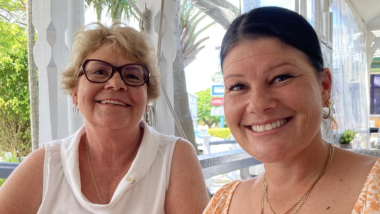 Gympie high tea for International Women's Day – Ann Whitfield and Bec I'Anson.