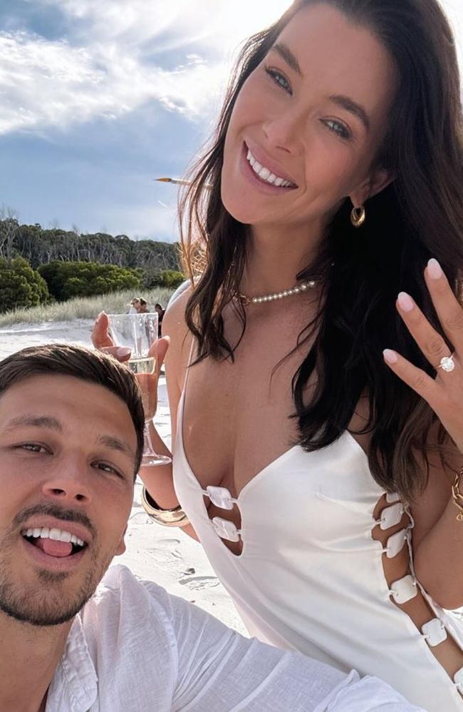 Hockley and Swiss footballer Ben Siegrist got engaged last year. Picture: Instagram/brittany_hockley