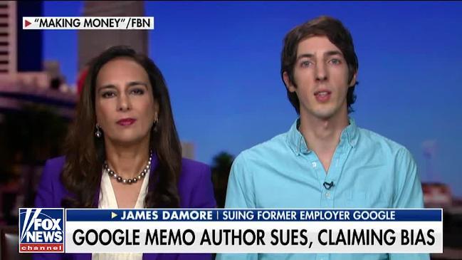 Damore claims google discriminates against white conservative men