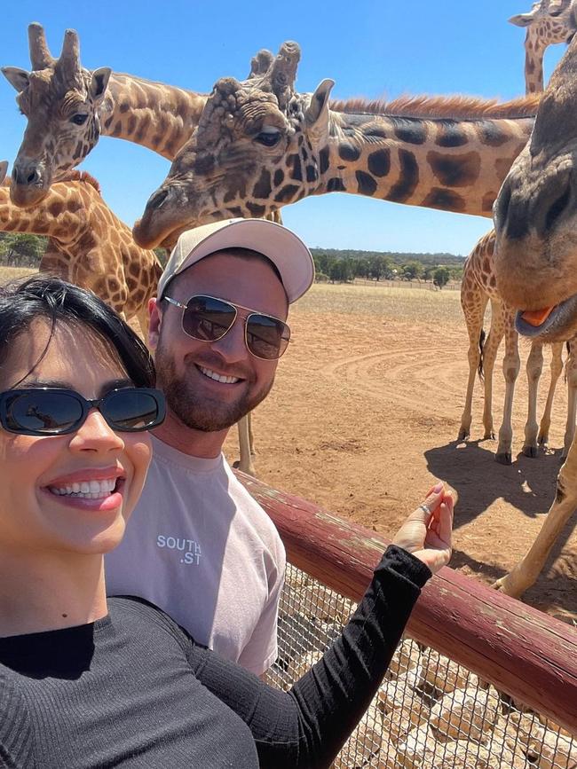 Pearce and Dillon at Monarto Zoo. Picture: Instagram