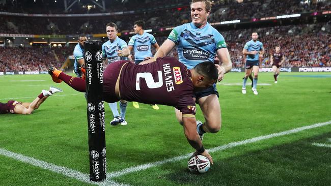 Holmes has scored some spectacular tries for club and state. Picture. Phil Hillyard