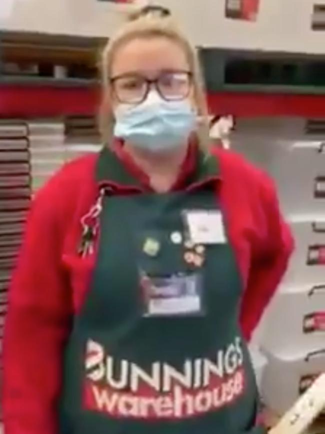 Bunnings staff members who responded to the woman