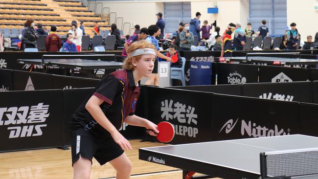 Queensland's best table tennis teens in action.