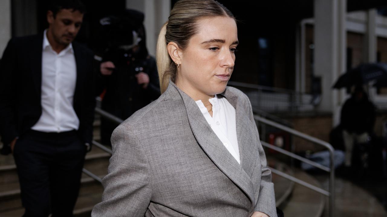 Kristie Mewis, the partner of Sam Kerr, leaves Kingston Crown Court on February 7, 2025. (Photo by Dan Kitwood/Getty Images)