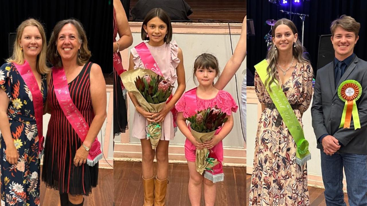 Murgon Show Society<br/>From left: Miss Murgon Renee Irvine, Mrs Murgon Claire Kapernick, Junior Show Princesses Ellie Eagleson and Kate Macmillan, Miss Showgirl Amy Henderson and Rural Ambassador Patrick Noakes.