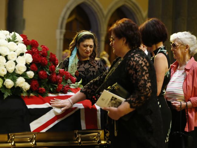 Mourners filed past Sisto’s coffin, paying their respects. Picture: David Caird