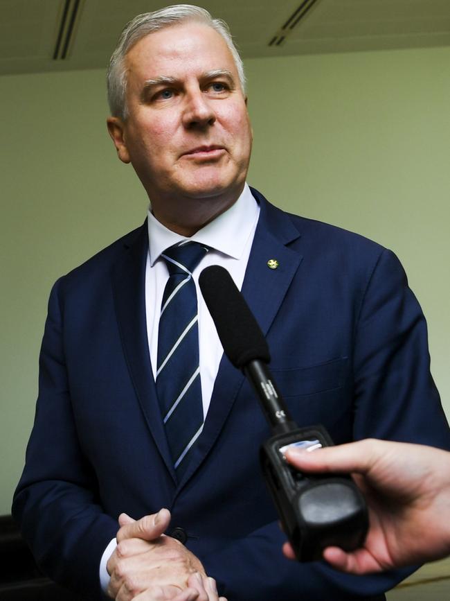 Former Nationals leader Michael McCormack after the party room meeting that saw him replaced. Picture: AAP Image/Lukas Coch