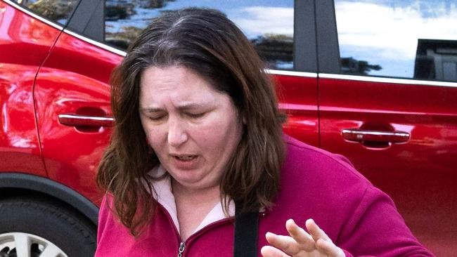 Erin Patterson arriving at her Leongatha home after three people died eating Death Cap mushrooms from a meal she allegedly cooked. Picture: Jason Edwards