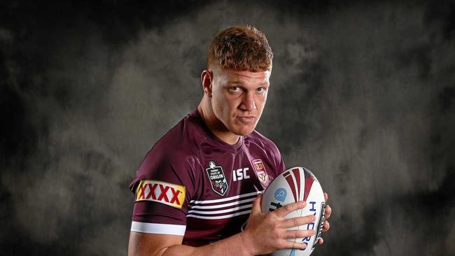 Dylan Napa at the Queensland Origin set up pics for 2019 series. Pics Adam Head. Picture: Adam Head