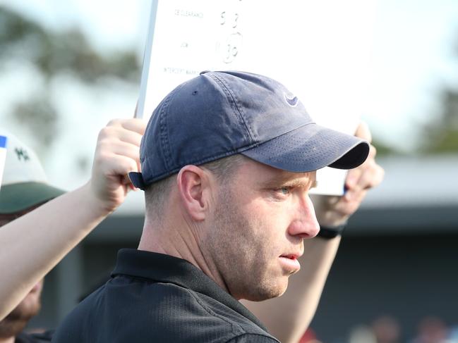 Bell Park coach James Saker. St Joseph's v Bell Park GFNL Football. Picture: Alan Barber