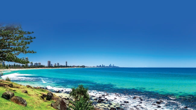 The Gold Coast skyline from Burleigh Heads, Gold Coast.