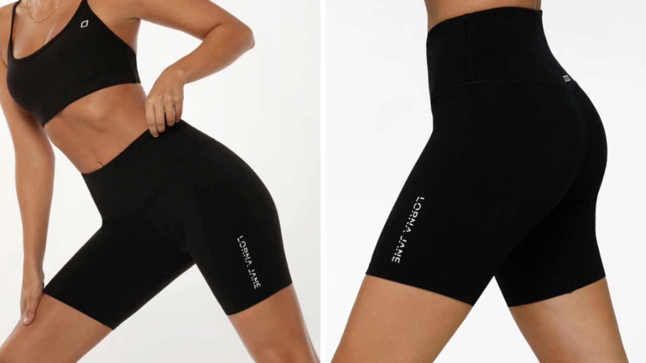 Lotus Bike Shorts | 19cm Inseam | Black | Bike Shorts | Lorna Jane USA