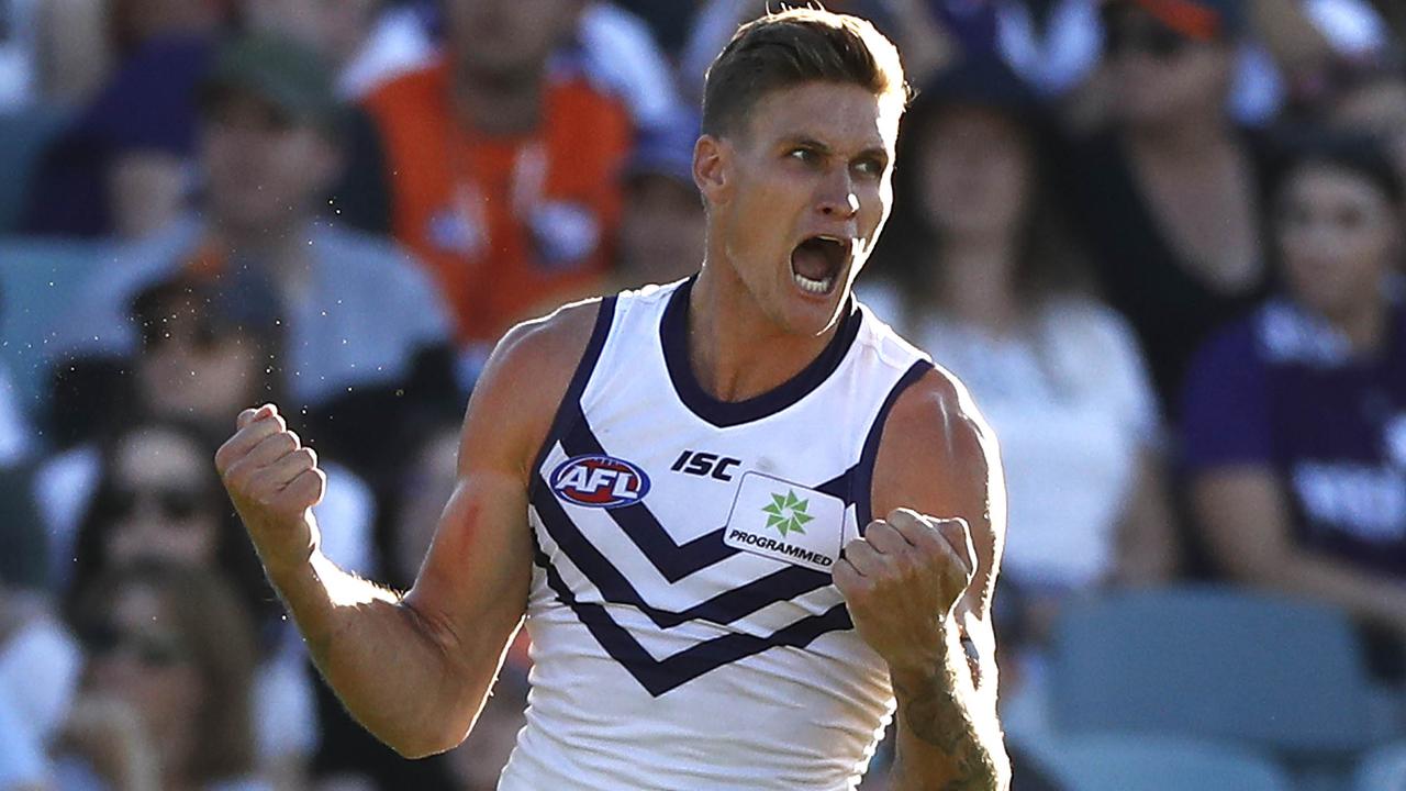 Rory Lobb was brilliant for the Dockers against his old side. Picture: Getty Images