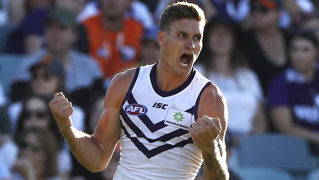 Rory Lobb was brilliant for the Dockers against his old side. Picture: Getty Images