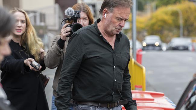 Gregory Geason leaves the Hobart Magistrates Court. Picture: Chris Kidd