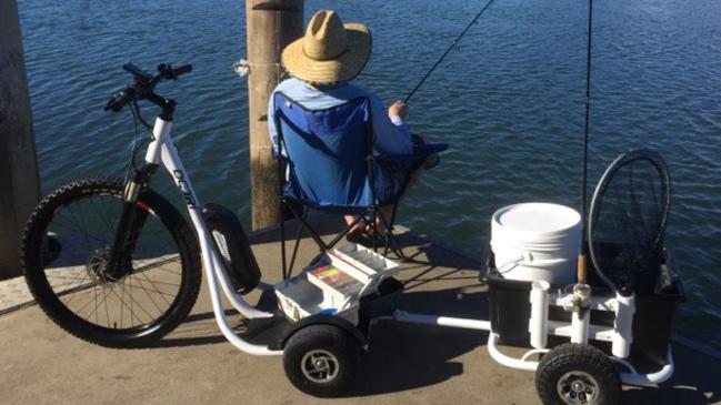 Just out and about doing a spot o’ fishing with my trike. Photo: supplied