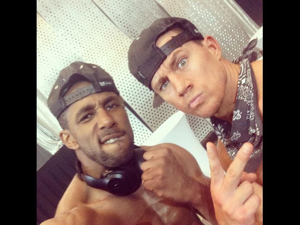 Behind-the-scenes Magic Mike XXL... Actor Stephen tWitch Boss posts, “It’s going down @channingtatum Magic Mike XXL!! #MikeAndMalik” Picture: Instagram