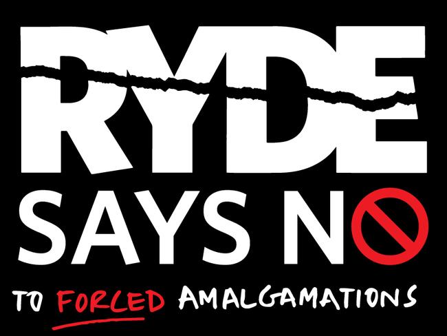 A Ryde Council banner during its anti-merger campaign.