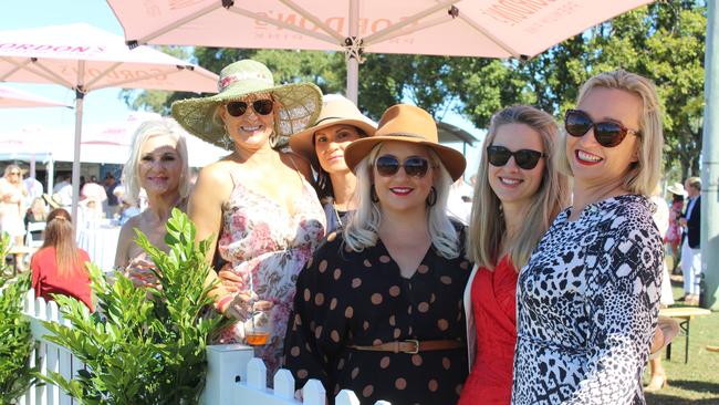 POP UP POLO BUNDABERG 2021: Sarah Bryant, Nadia Row, Alina Leslie, Tammy Jones and Alicia Kohn at the polo.