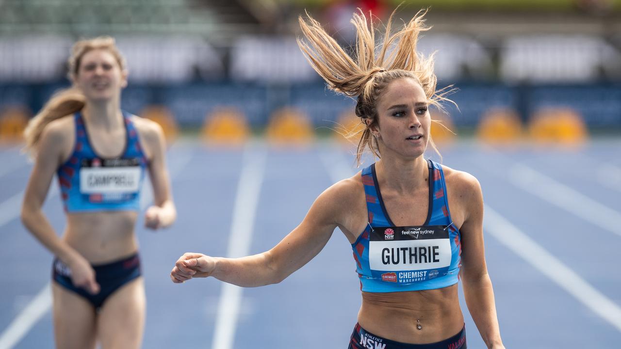 Jasmin Guthrie from Mount Kuring-Gai taking her gold. .