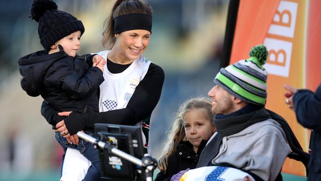 Rob Burrow with his family. Photo by George Wood/Getty Images.