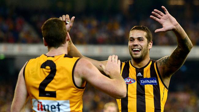 Lance Franklin and Jarryd Roughead were part of a successful three-pronged forward line for Hawthorn.