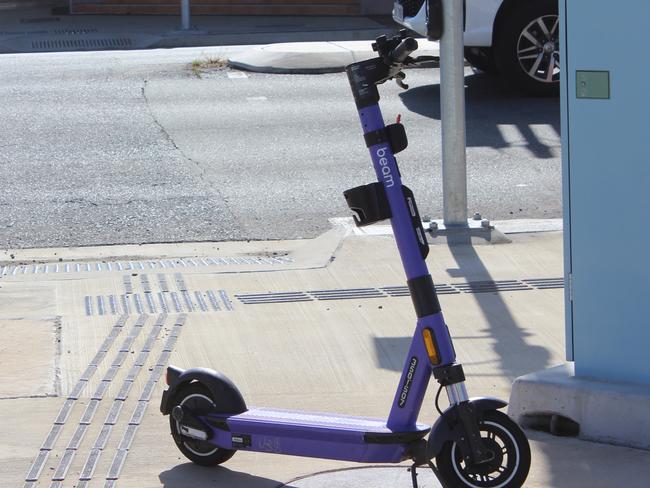 Beam e-Scooters parked on the streets of Mackay CBD. Picture: Andrew Kacimaiwai