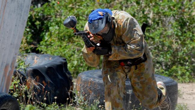 Paintball in action … the Adelaide paintball community says it’s time gel blasters were brought into line with their own similar rules.