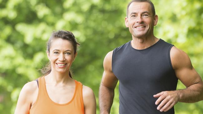 Sport couple running