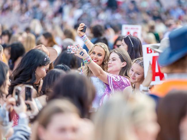 Good concert seat neighbour policy would suggest children be allowed to stand on seats if they’ll still be shorter than the person behind them. Picture: Jake Nowakowski