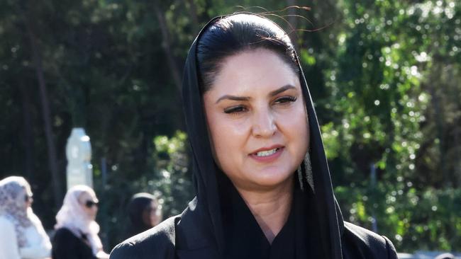 Women’s advocate Rita Anwari at the funeral for Muzhda Habibi. Picture: Liam Kidston