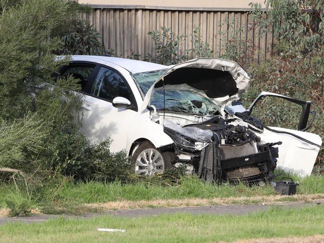 The wreckage of the crash in Thomastown. Picture: David Crosling