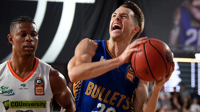 Nathan Sobey was in attack mode all game for the Bullets. Picture: AAP