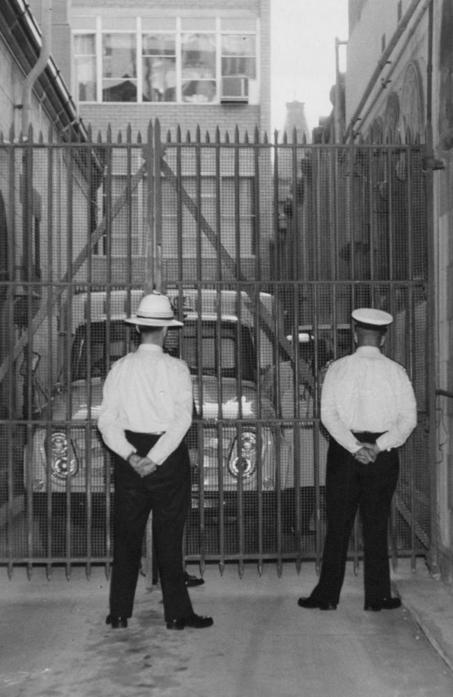 Guards outside Pentridge Prison, from which Ryan escaped and a warder was shot and where he was hanged in Australia’s; last execution, in 1967.