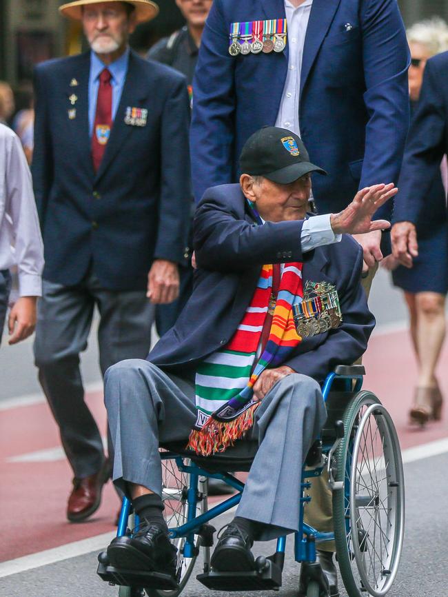 Vietnam veteran Greg West in Brisbane for the 2023 ANZAC Day March.Picture: NCA NewsWire / Glenn Campbell